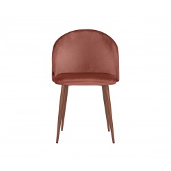 Silla Jonotla velvet pata nogal - Hueso