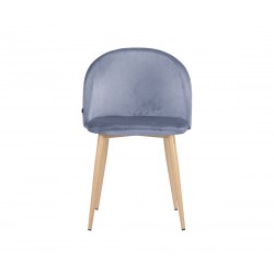 Silla Jonotla velvet pata natural - Gris oscuro