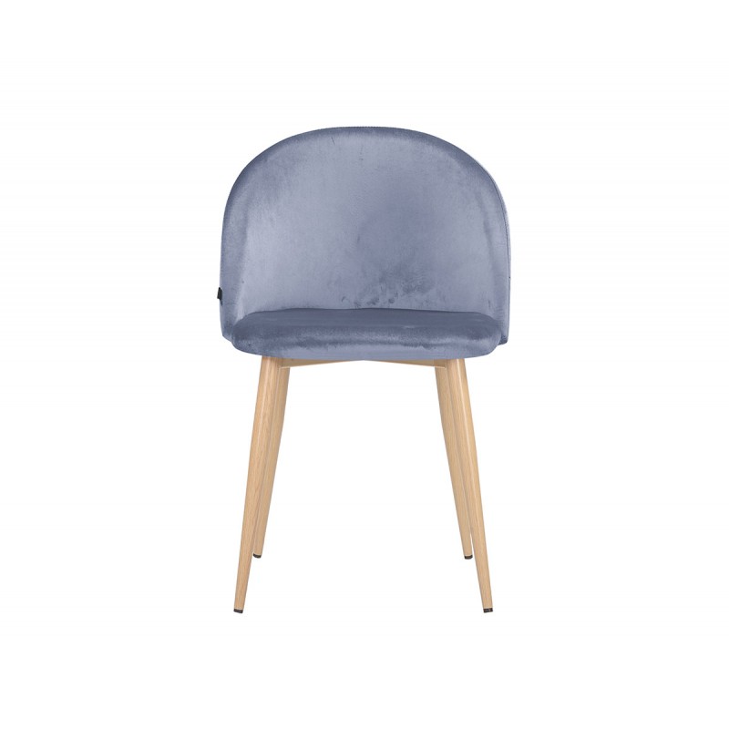 Silla Jonotla velvet pata natural - Gris oscuro