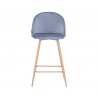 Banco alto Jonotla velvet pata natural - Gris oscuro