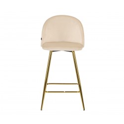 Banco alto Jonotla velvet pata dorada - Beige