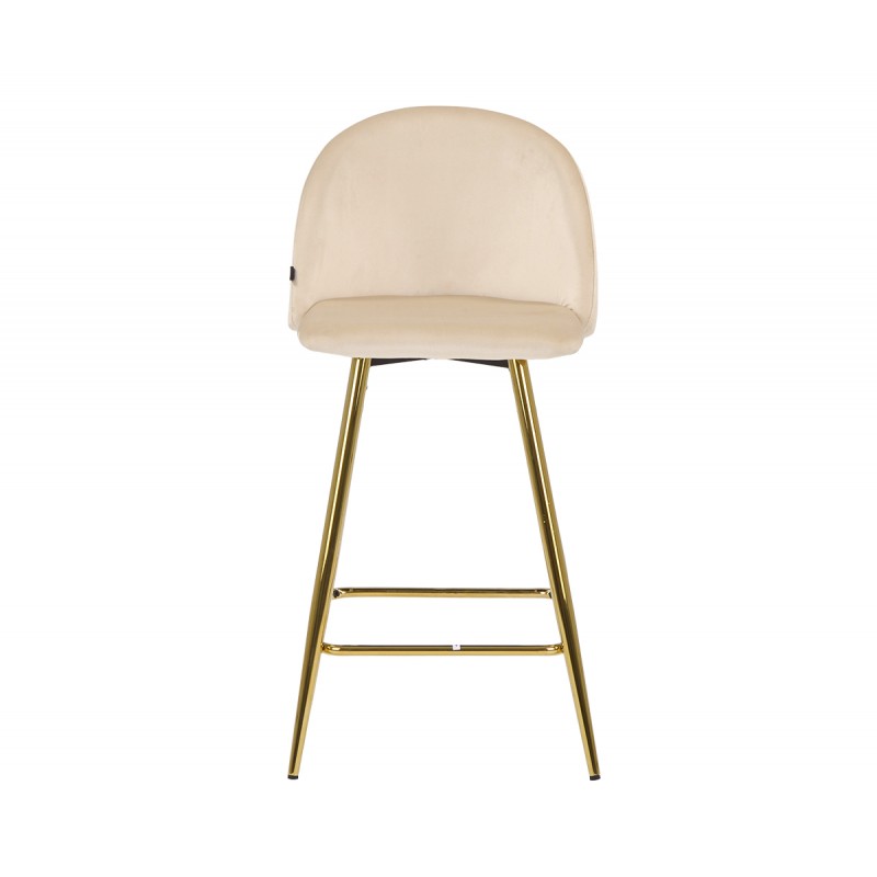 Banco alto Jonotla velvet pata dorada - Beige