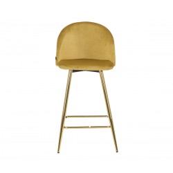Banco alto Jonotla velvet pata dorada - Beige