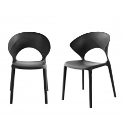 Set de 2 sillas Burdeos - Negro