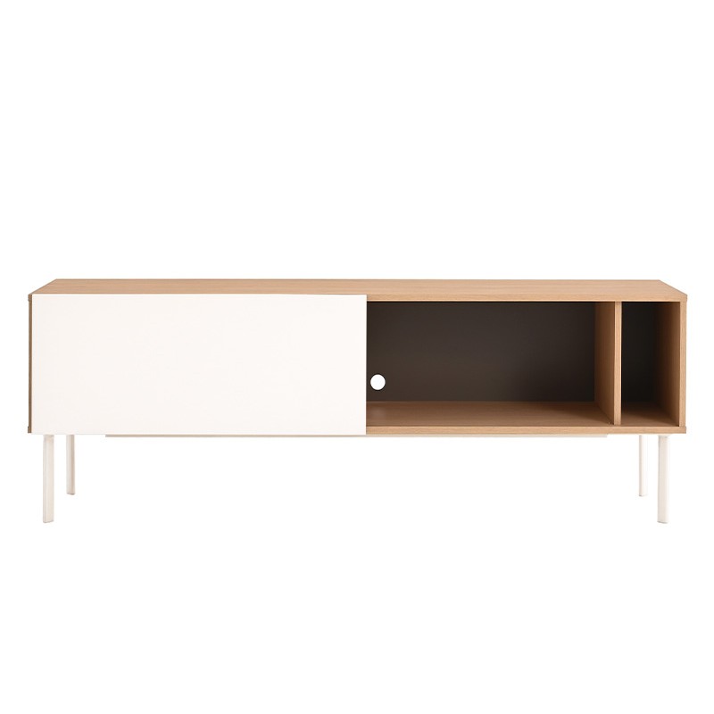 Mueble de tv 150 cm Portales encino - Blanco
