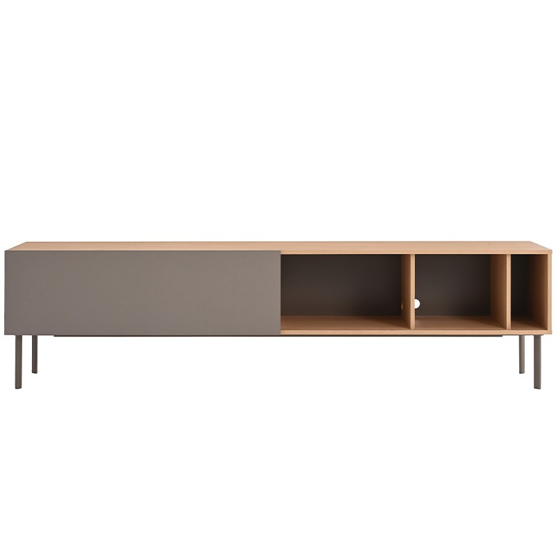 Mueble de tv 200 cm Portales encino - Gris
