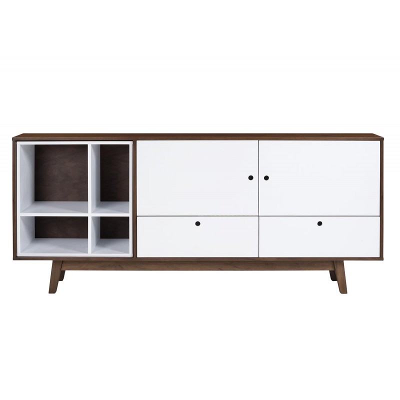 Credenza Evo nogal - Blanco