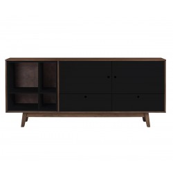 Credenza Evo nogal - Blanco