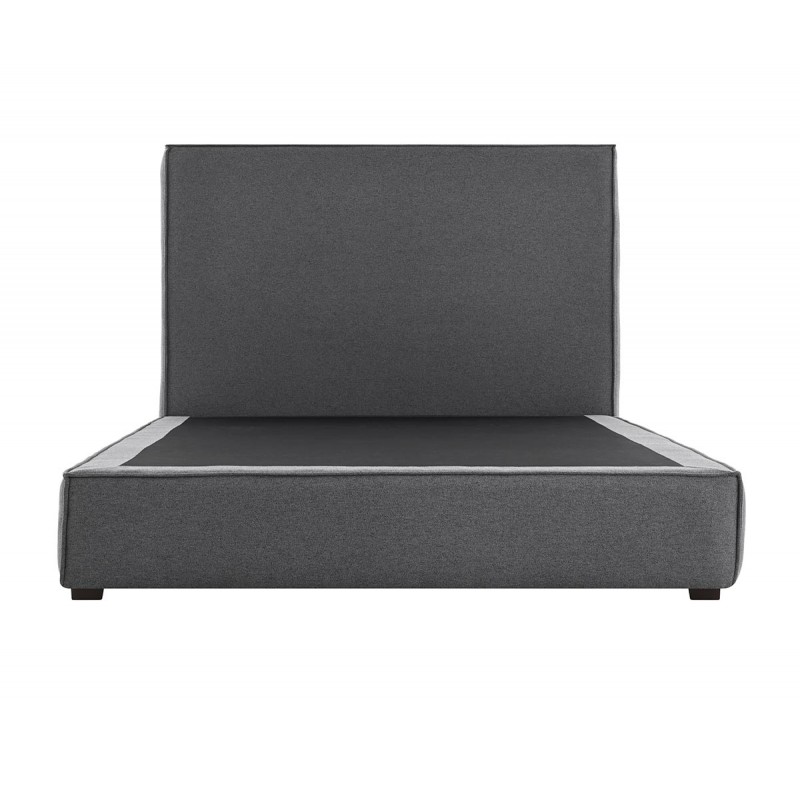 Cama queen size Raquel - Gris oscuro