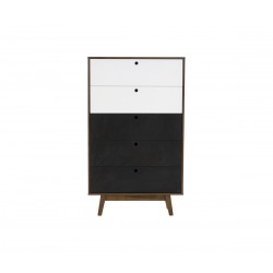 Semanario Evo nogal 5 cajones - Negro