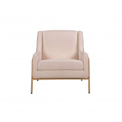 Sillón Tuxama pata dorada - Beige