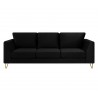 Sofá 3 cuerpos Yoco terciopelo - Negro