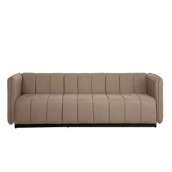 Sofá 3 cuerpos Jitotol cuerpos terciopelo pata Nogal - Naranja