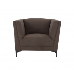 Sillón Jitotol terciopelo pata Nogal - Taupe