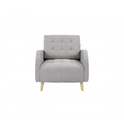 Sillón Dominó pata encino - Gris claro