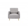 Sillón Dominó pata encino - Gris claro