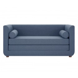 Sofá cama Basil pata nogal - Azul oscuro