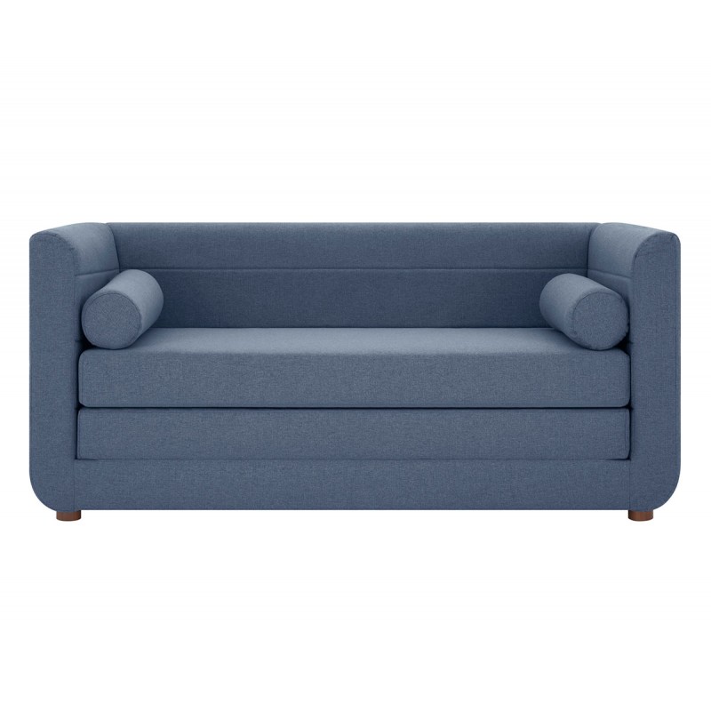 Sofá cama Basil pata nogal - Azul oscuro
