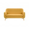 Sofá Jitotol 2 cuerpos pata encino - Amarillo