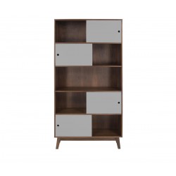 Librero Evo nogal - Gris claro