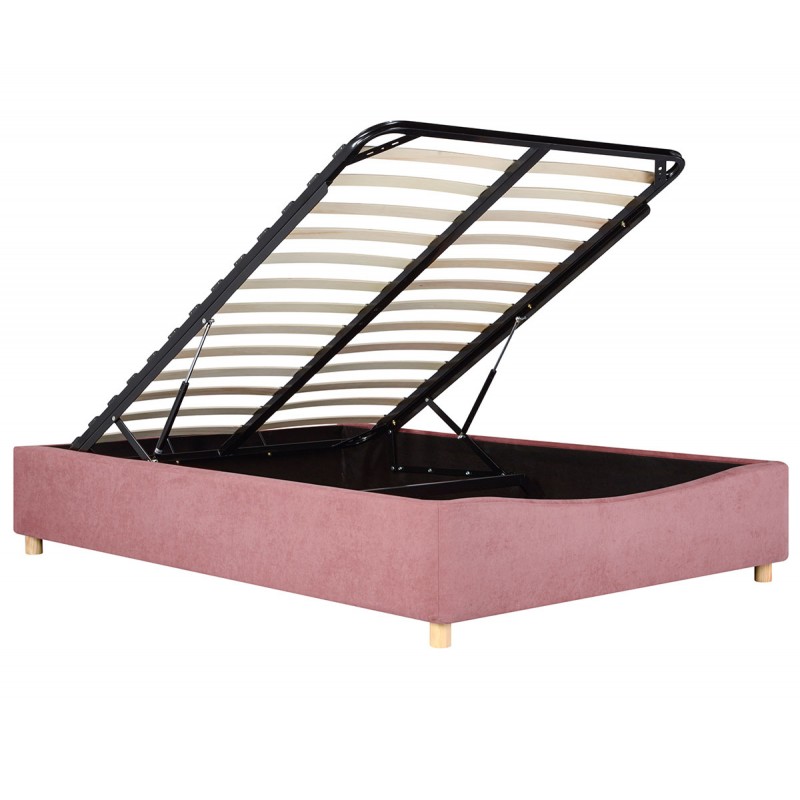 Base de cama Nakane queen size - Rosa cenizo