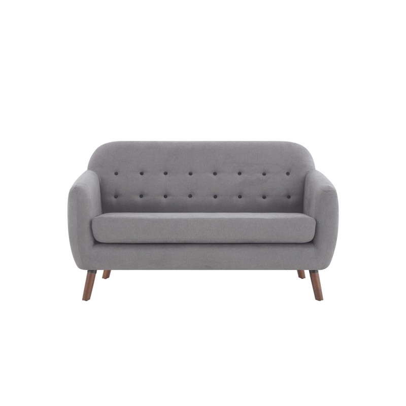 Sofá 2 cuerpos San Blas pata nogal - Gris oscuro