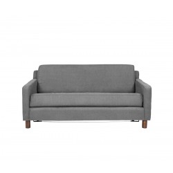 Sofá cama con colchón Nessa pata nogal - Gris oscuro