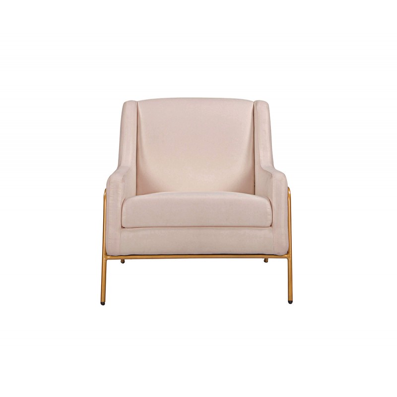 Sillón Tuxama pata dorada - Beige