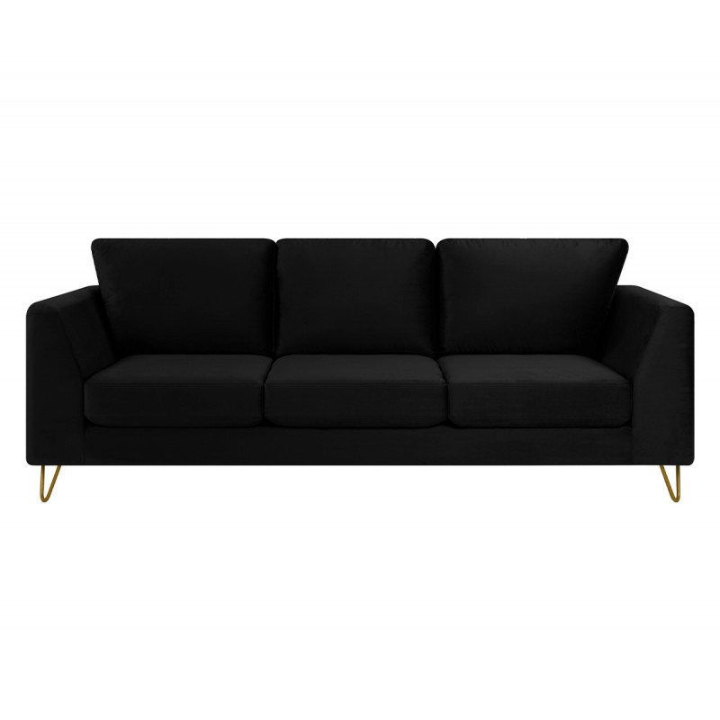Sofá 3 cuerpos Yoco terciopelo - Negro