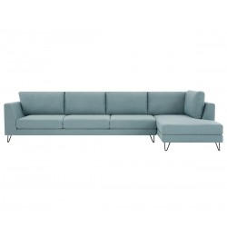 Sala esquinera derecha 4 cuerpos Yoco pata negra - Verde claro