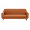 Sofá 3 cuerpos Jitotol cuerpos terciopelo pata Nogal - Naranja