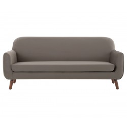 Sofá 3 cuerpos Jitotol cuerpos terciopelo pata Nogal - Naranja