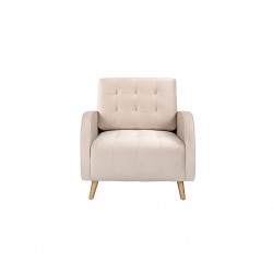 Sillón Dominó pata dorada - Beige