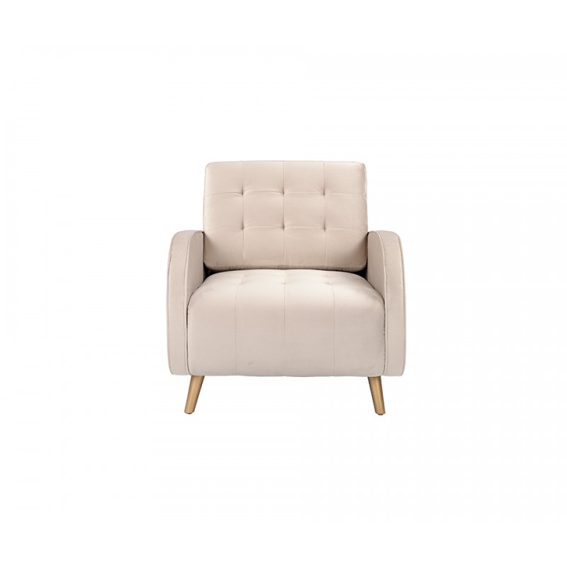 Sillón Dominó pata dorada - Beige