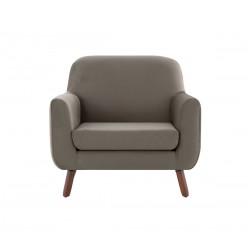 Sillón Jitotol terciopelo pata Nogal - Taupe