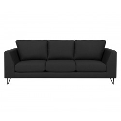 Sofá 3 cuerpos Yoco pata negra - Negro