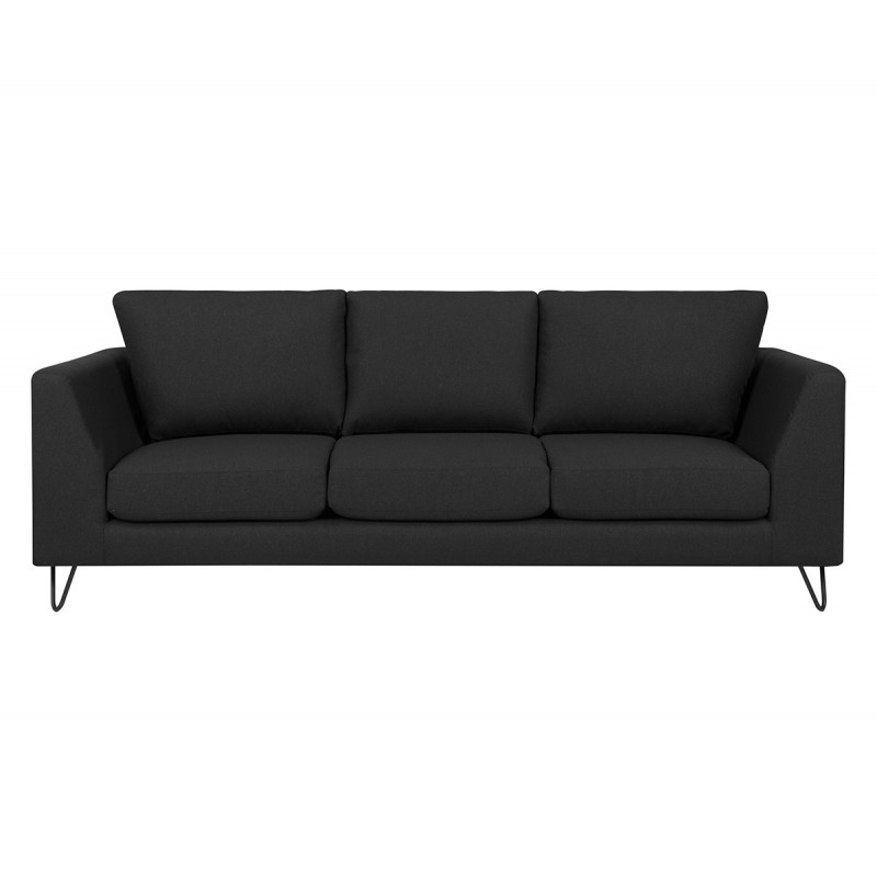 Sofá 3 cuerpos Yoco pata negra - Negro