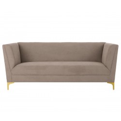Sofá 3 cuerpos Navarra pata dorada - Taupe