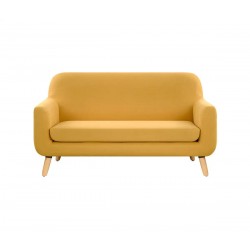 Sofá Jitotol 2 cuerpos pata encino - Amarillo