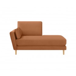 Chaise lounge brazo izquierdo Levanto pata encino - Terracota