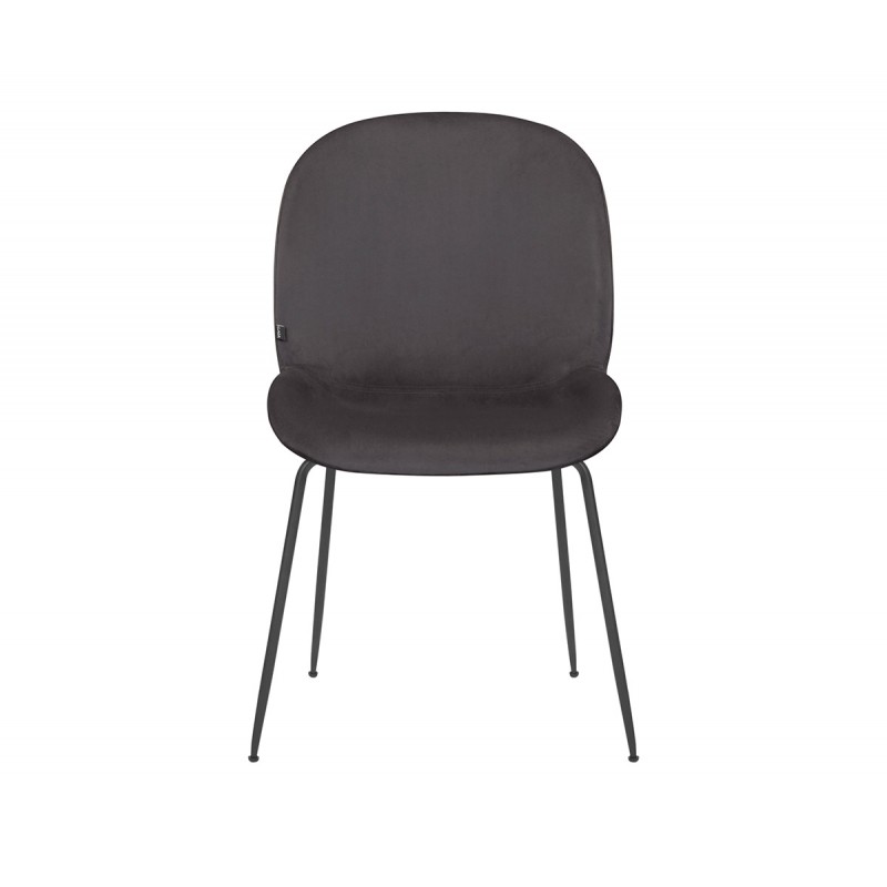 Silla Apatli pata negra - Gris oscuro