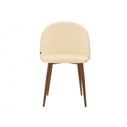 Silla Jonotla velvet pata nogal - Hueso