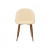 Silla Jonotla velvet pata nogal - Hueso